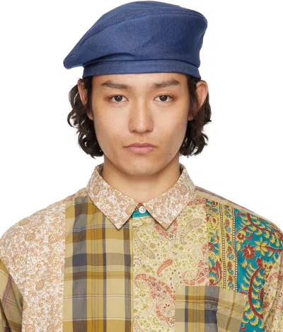 Engineered Garments Blue Denim Beret In Zt210 B - Indigo Cp