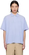 ENGINEERED GARMENTS BLUE TWO-BUTTON POLO