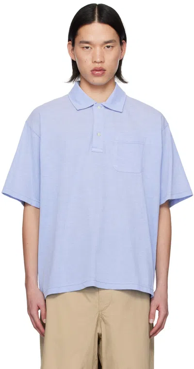 Engineered Garments Blue Two-button Polo In Sd037 Lt.blue Cotton