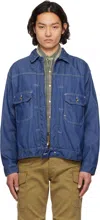 Engineered Garments Blue Zip Denim Trucker Jacket In Zt210 B - Indigo Cp