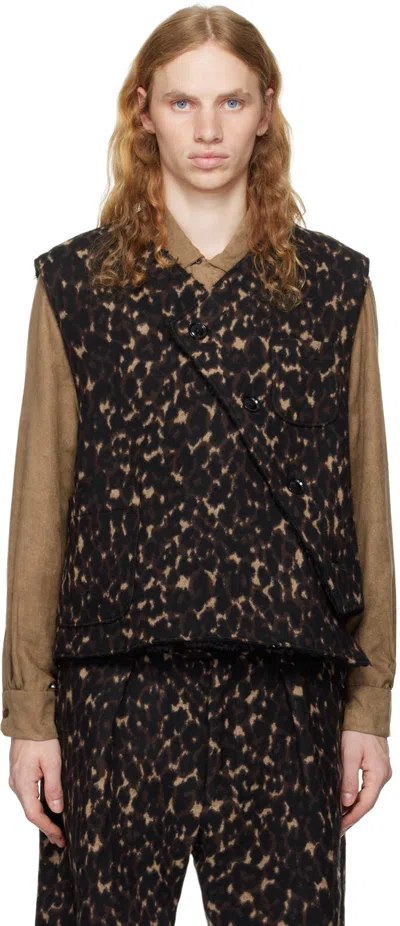 Engineered Garments Brown Over Vest In Sa017 Dk.brown Poly