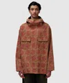 Engineered Garments Cagoule Shirt In Khaki Floral Printed Corduroy