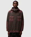 Engineered Garments Cagoule Shirt In Olive/red Cotton Smoky Plaid