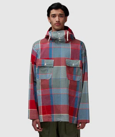 Engineered Garments Cagoule Shirt In Red/green Cotton Big Madras Plaid