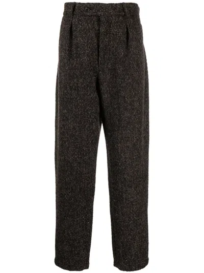 Engineered Garments Carlyle Tweed Boucle Trousers In Brown