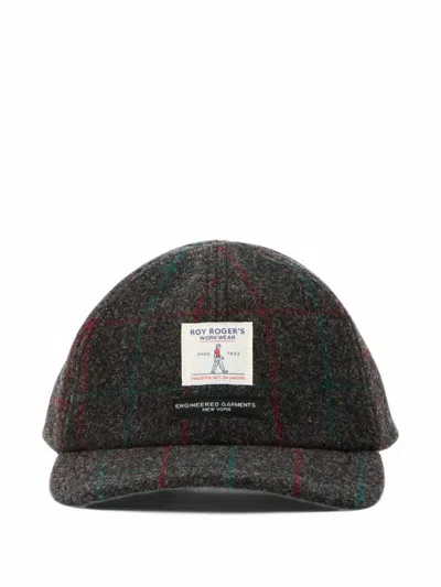 Engineered Garments Check-pattern Wool Cap In Brown