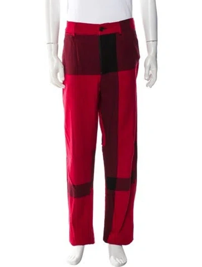 Pre-owned Engineered Garments Colorblock Pattern Pants In Red