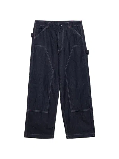 Engineered Garments Contrast-stitch Panelled Jeans In Black