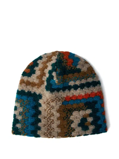Engineered Garments Crochet-knit Patterned Beanie In Multi