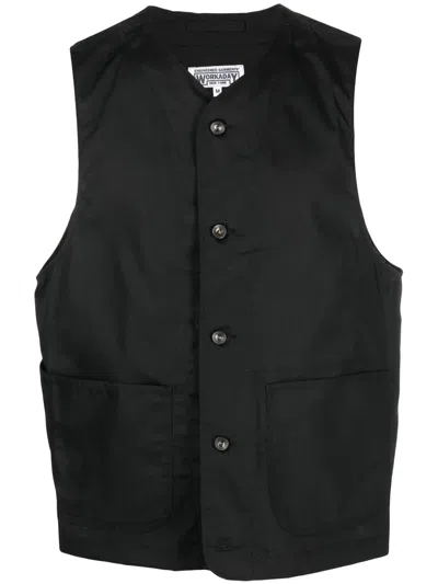 Engineered Garments Engineer Buttoned Waistcoat In Blue