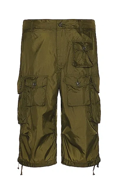 Engineered Garments Fa Short In Dz027 B - Olive Nylo