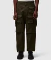 Engineered Garments Green Fa Cargo Pants In Olive Cotton Brushed Hb