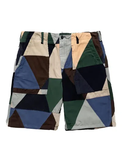 Engineered Garments Fatigue Patchwork Shorts In Blue
