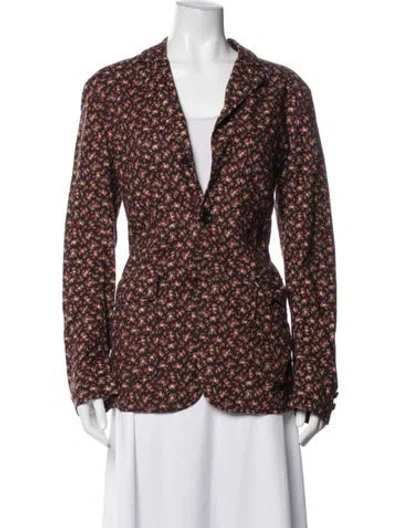 Pre-owned Engineered Garments Floral Print Blazer In Brown