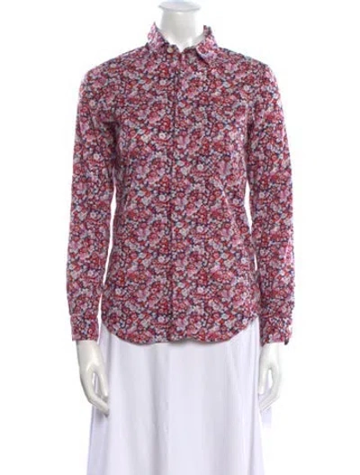 Pre-owned Engineered Garments Floral Print Long Sleeve Button-up Top In Multi