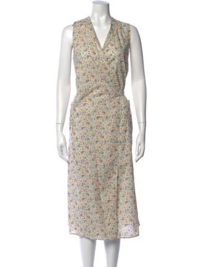 Pre-owned Engineered Garments Floral Print Midi Length Dress In Multicolor