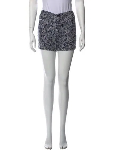 Pre-owned Engineered Garments Floral Print Mini Shorts In Blue