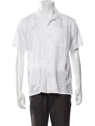 Pre-owned Engineered Garments Floral Print Short Sleeve Shirt In White
