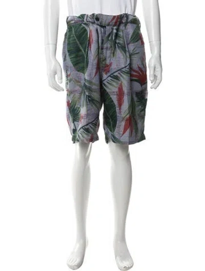 Pre-owned Engineered Garments Floral Print Shorts In Blue