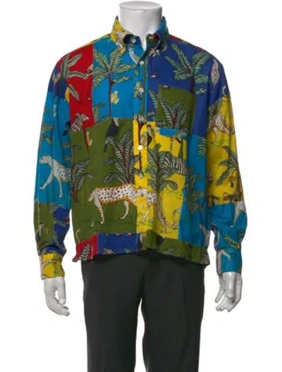 Pre-owned Engineered Garments Graphic Print Long Sleeve Shirt In Multicolor