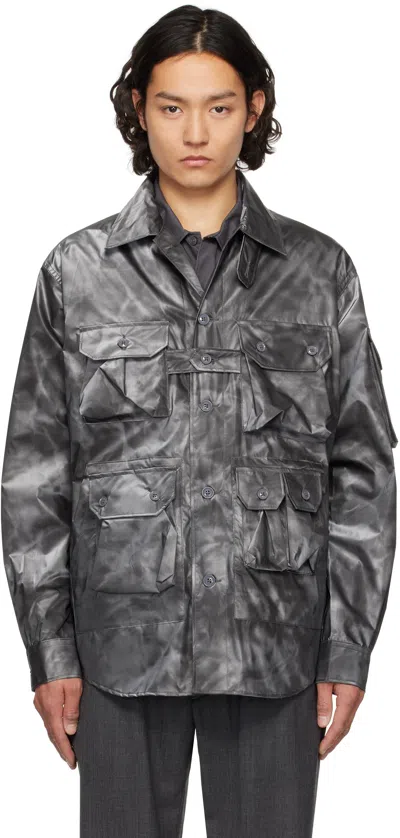 Engineered Garments Gray Explorer Overshirt In Sl007 Silver Nylon S