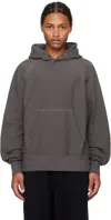Engineered Garments Gray Fleece Raglan Hoodie In Af019 B - Graphite 1