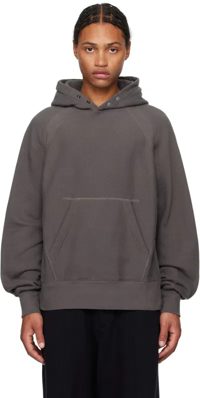 Engineered Garments Gray Fleece Raglan Hoodie In Af019 B - Graphite 1