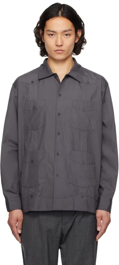 Engineered Garments Guayabera Shirt In Et035 A - Charcoal 1