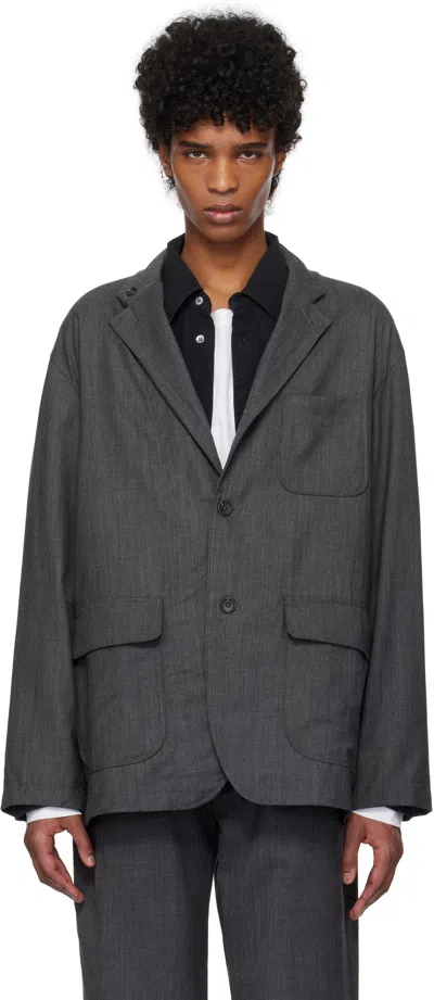 Engineered Garments Gray Loiter Blazer In Lc001 A - Charcoal T