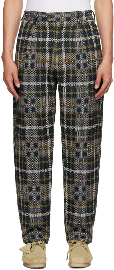 Engineered Garments Green & Beige Carlyle Trousers In Cb011 Black/tan Cott