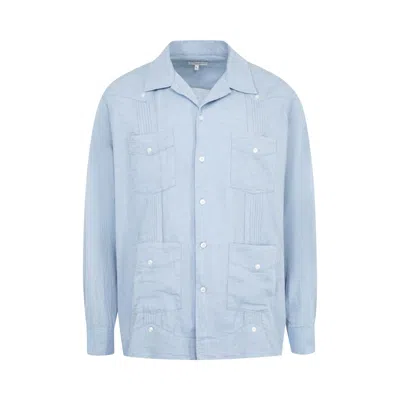 Pre-owned Engineered Garments Guayabera Shirt 'light Blue' | Men's Size S