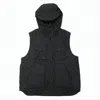 Engineered Garments Hooded Utility Vest With Quilted Interior And Flap Pockets In Black