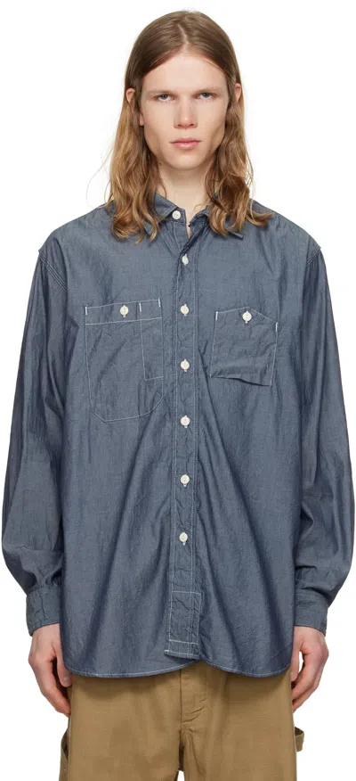 Engineered Garments Indigo Work Shirt In Sd051 Indigo Cotton
