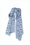 Engineered Garments Intricate Embroidered Lightweight Scarf In Blue
