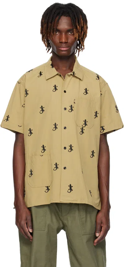 Engineered Garments Khaki Camp Shirt In Ib005 Khaki Cotton G
