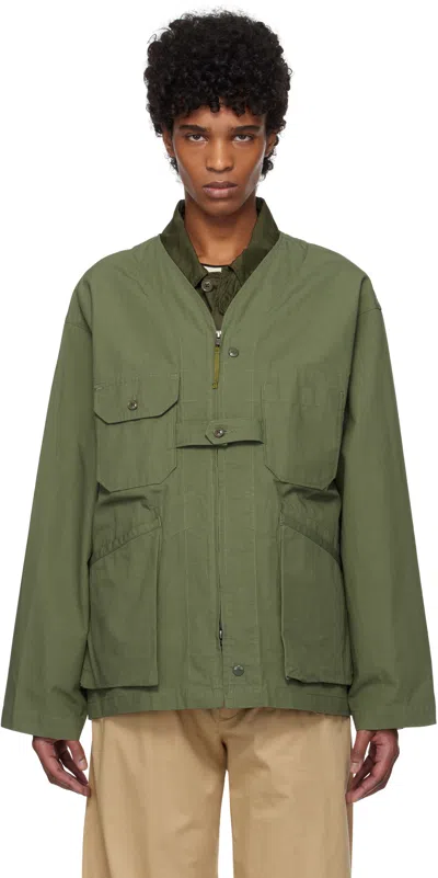 Engineered Garments Khaki Cardigan Jacket In Ct010 Olive Cotton R