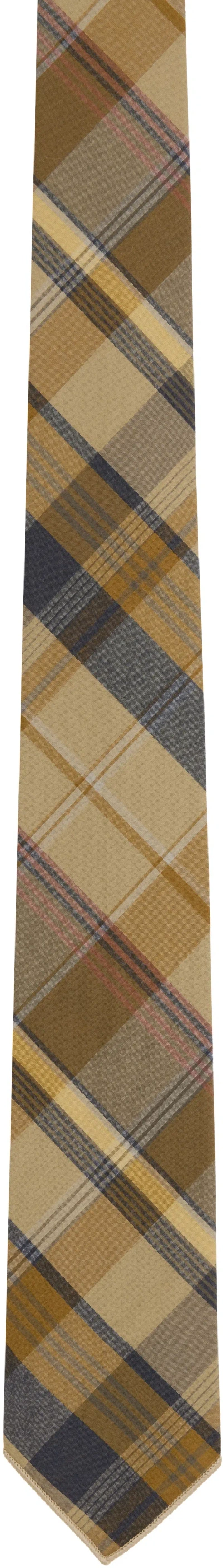 Engineered Garments Khaki Check Tie In Green