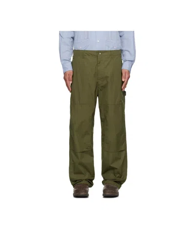 ENGINEERED GARMENTS KHAKI CLOTH PAINTER TROUSERS