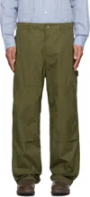 Engineered Garments Khaki Cloth Painter Trousers In Bs006 Olive Coated C