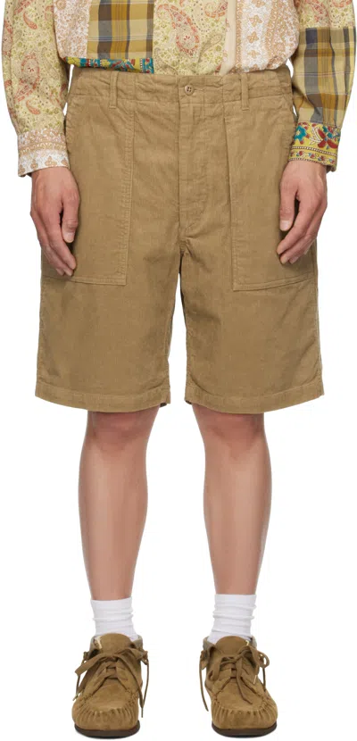 Engineered Garments Khaki Fatigue Shorts In Rk012 Khaki 14w Cord