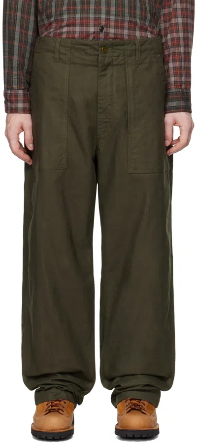 Engineered Garments Khaki Fatigue Trousers In Bz006 B - Olive Cott