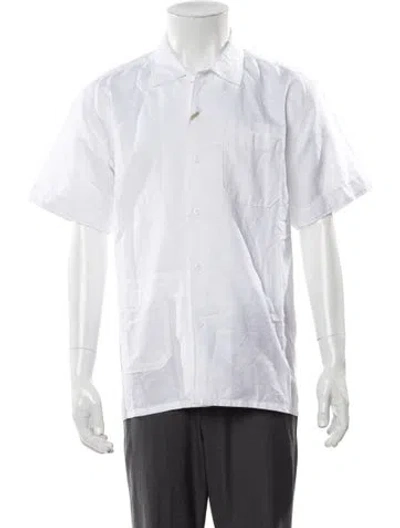 Pre-owned Engineered Garments Linen Short Sleeve Shirt W/ Tags In White
