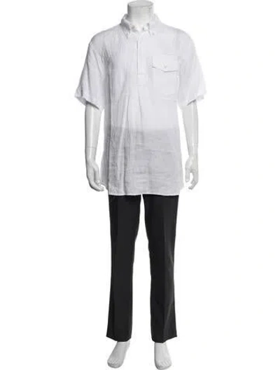 Pre-owned Engineered Garments Linen Short Sleeve Shirt In White