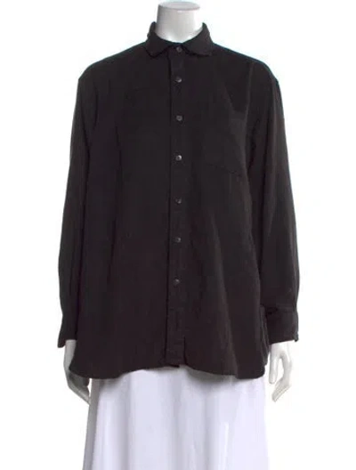Pre-owned Engineered Garments Long Sleeve Button-up Top In Black