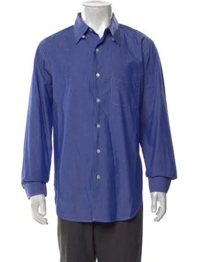 Pre-owned Engineered Garments Long Sleeve Denim Shirt In Blue