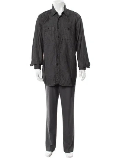 Pre-owned Engineered Garments Long Sleeve Denim Shirt In Grey