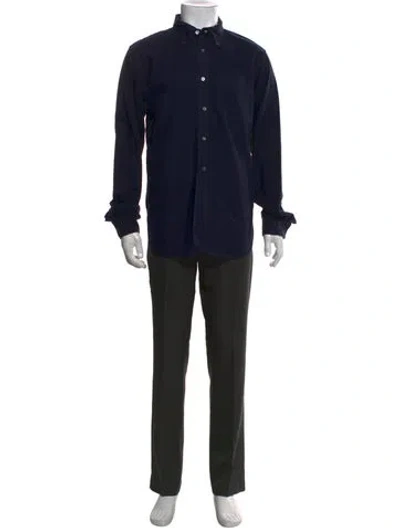 Pre-owned Engineered Garments Long Sleeve Dress Shirt In Blue
