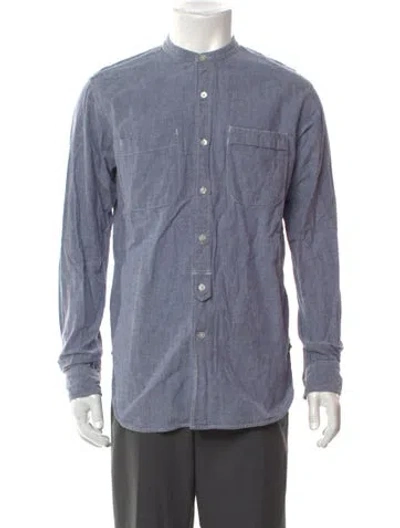 Pre-owned Engineered Garments Long Sleeve Shirt In Blue