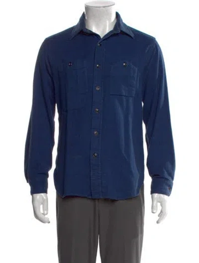 Pre-owned Engineered Garments Long Sleeve Shirt In Blue