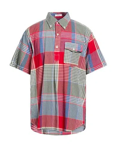 Engineered Garments Man Shirt Green Size Xl Cotton In Multi